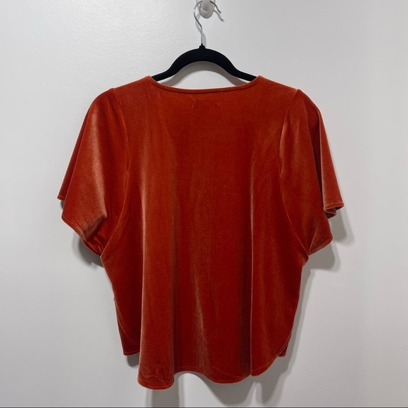 Madewell Velvet Butterfly Top Size Small in Burn Orange NWOT - Picture 6 of 7
